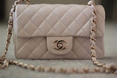 chanel mini beige bag|More.